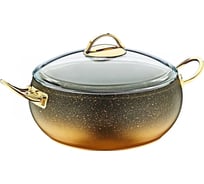 Кастрюля OMS collection со стеклянной крышкой 20x9 см 2.5 л, с антипригарным покрытием, оливковый 3141-IND-OLV-20