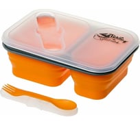 Силиконовый контейнер Tramp 2 отсека, с ловилкой, оранжевый , 900 мл TRC-090