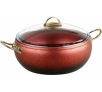 Кастрюля OMS collection со стеклянной крышкой 24x10,5 см 4.5 л, с антипригарным покрытием, красный 3141-IND-Rd-24