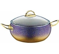 Кастрюля OMS collection со стеклянной крышкой 24x10,5 см 4.5 л, с антипригарным покрытием, синий 3141-IND-DB-24