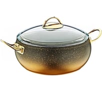 Кастрюля OMS collection со стеклянной крышкой 26x11 см 5.7 л, с антипригарным покрытием, черный 3141-IND-GD-26
