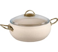 Кастрюля OMS collection со стеклянной крышкой 28x11,5 см 6.6 л, с антипригарным покрытием, айвори 3141-IND-IVR-28