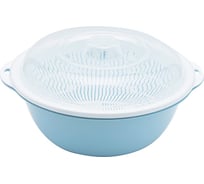 Чаша-дуршлаг с крышкой IHome 25x14,5 см, голубая 2222-1