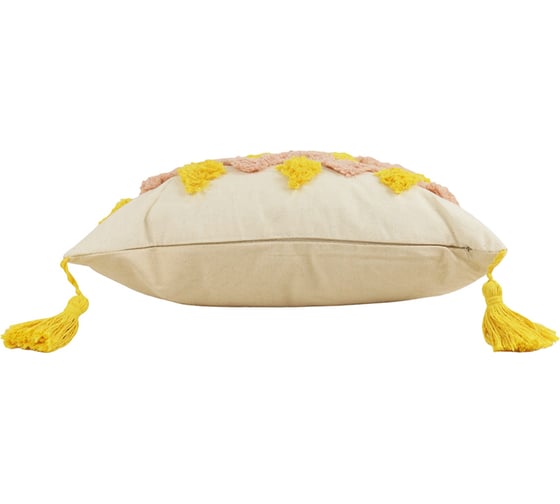 Подушка с вышивкой IHome Горы, бело-оранжевая, 45x45 см STJH3813-1
