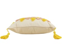 Подушка с вышивкой IHome Геометрия, бело-оранжевая, 45x45 см STJH3818-2