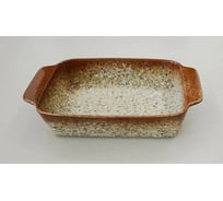 Форма для запекания JEWEL Мрамор 30 см, с ручкой, коричневая, керамика ПП002-66
