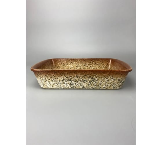 Форма для запекания JEWEL Мрамор 30 см, с ручкой, коричневая, керамика ПП002-66