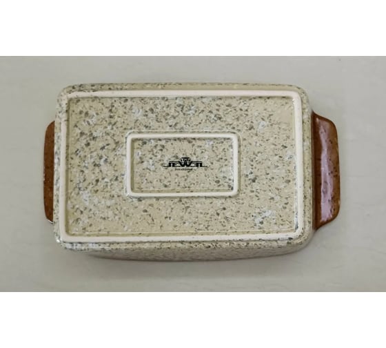 Форма для запекания JEWEL Мрамор 30 см, с ручкой, коричневая, керамика ПП002-66