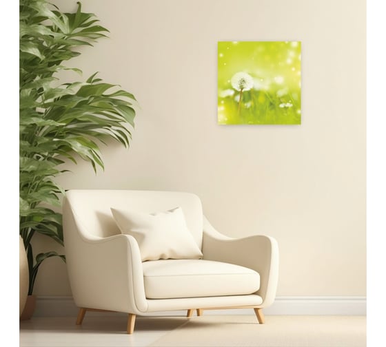 Картина на холсте Симфония Одуванчик 30x30 см 1-018