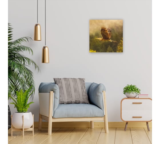 Картина на холсте Симфония Полет ястреба 30x30 см 1-139