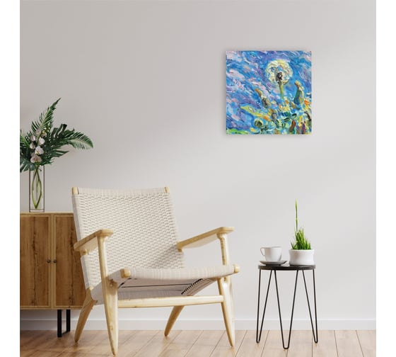 Картина на холсте Симфония Одуванчик 30x30 см 1-137