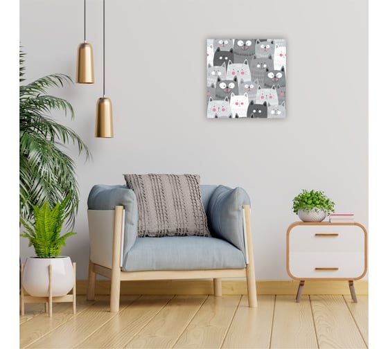 Картина на холсте Симфония Кошки 30x30 см 1-027