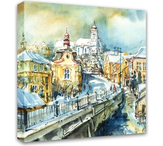 Картина на холсте Симфония Зимний город 40x40 см 1-032 1