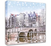 Картина на холсте Симфония Заснеженный город 40x40 см 1-041