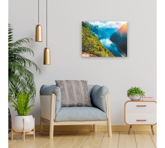 Картина на холсте Симфония Горная река 40x50 см 1-055