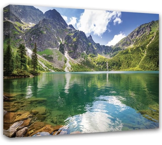 Картина на холсте Симфония Озеро в горах 40x50 см 1-056