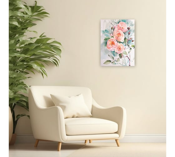 Картина на холсте Симфония Куст роз 40x50 см 1-069