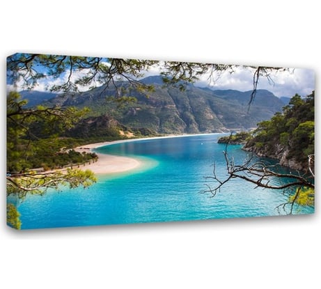 Картина на холсте Симфония Горная река. Райское местечко 50x100 см 1-095