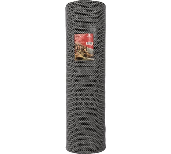 Коврик-дорожка Vortex ПВХ Zig-Zag 5 мм, 0,9x10 м, против скольжения, серый (м.п.) 22477