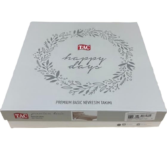 Комплект постельного белья TAC PREMIUM BASIC STRIPE евро ANTRASIT, серый 3706-30879