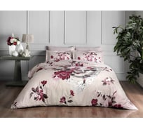 Комплект постельного белья TAC SATIN DELUX евро VELLA, бордовый 4245-42857