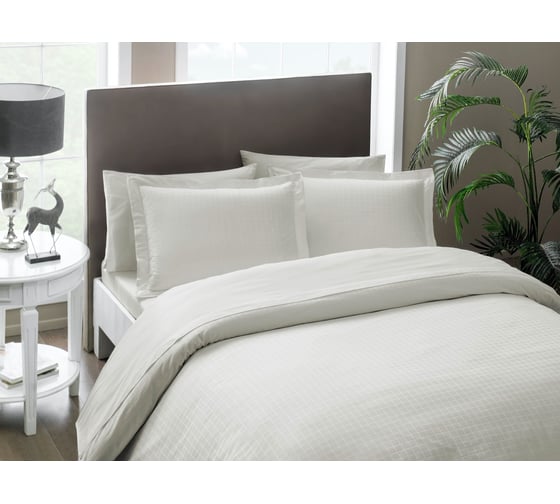 Комплект постельного белья TAC SATIN DELUX евро HARVEY, бежевый 4328-283513