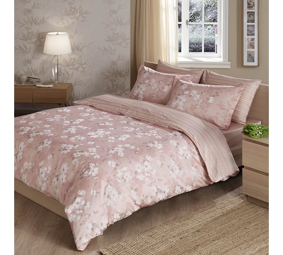 Комплект постельного белья TAC SATIN DELUX евро SHADOW, розовый 4245-84271