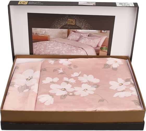 Комплект постельного белья TAC SATIN DELUX евро SHADOW, розовый 4245-84271