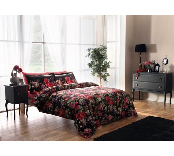 Комплект постельного белья TAC DIGITAL SATEN семейный DESPINA, фуксия 2097-164701