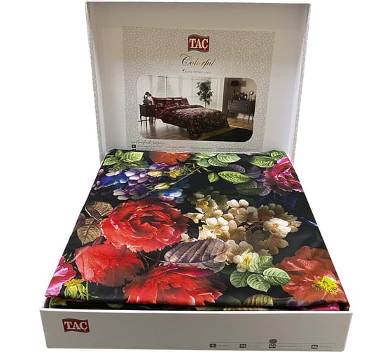 Комплект постельного белья TAC DIGITAL SATEN семейный DESPINA, фуксия 2097-164701