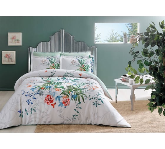 Комплект постельного белья TAC SATIN DELUX евро ADEN, зеленый 4245-00698