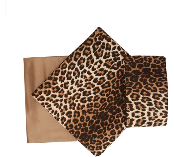 Комплект постельного белья TAC SATEN евро LEOPARD, коричневый 3254-29067