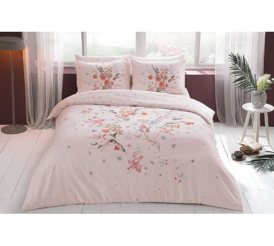 Комплект постельного белья TAC SATEN семейный MARTHA, розовый 3723-01508