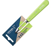 Нож для чистки овощей Opinel № 115, деревянная рукоять, нержавеющая сталь, зеленый, блистер, 001930