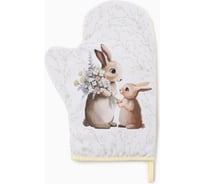 Варежка-прихватка Доляна "Зайчата" 20x28 см, 35% хл, 65% пэ, ватин 250 г/м2 9927491