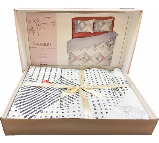 Комплект постельного белья CASABEL POLYCOTTON, 1.5 спальный SQUARE, голубой 5573-41220