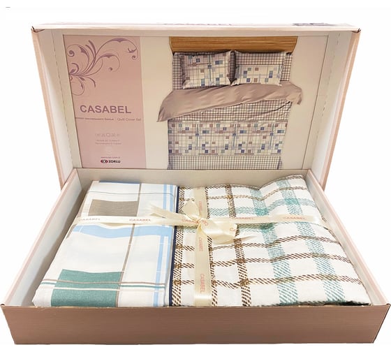 Комплект постельного белья CASABEL POLYCOTTON, 1.5 спальный LINE, голубой 5573-41244