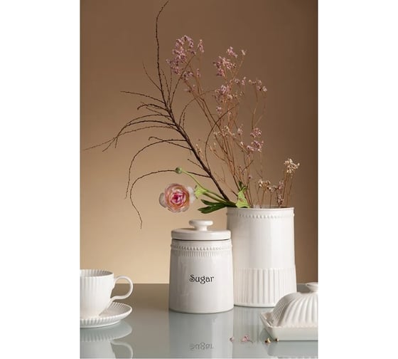 Банка для сахара Tkano белого цвета Kitchen Spirit, 820 мл TK22-TW_JAR0002