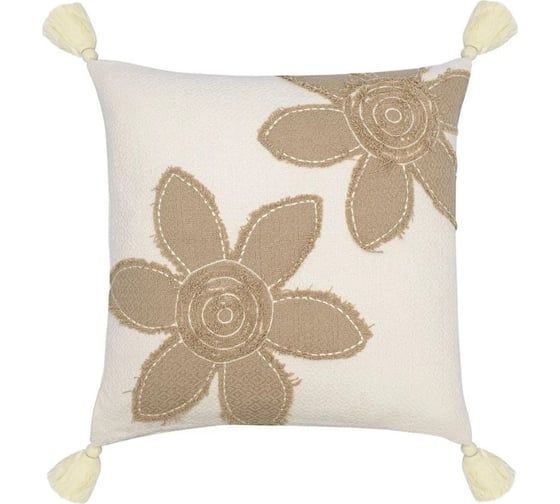 Подушка декоративная Tkano с аппликацией Flowers Ethnic, 45x45 см TK23-CU0011