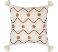 Подушка декоративная Tkano с кисточками и вышивкой Geometry Ethnic, 45x45 см TK23-CU0003