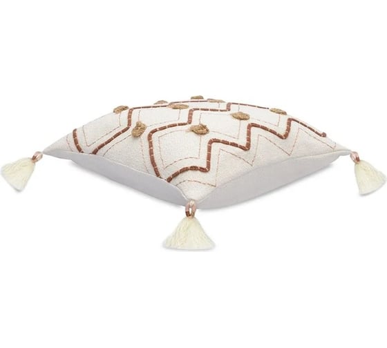 Подушка декоративная Tkano с кисточками и вышивкой Geometry Ethnic, 45x45 см TK23-CU0003