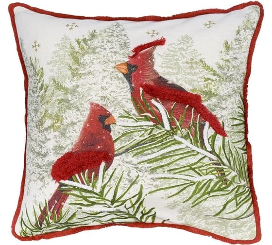 Подушка декоративная Tkano с рисунком Northern cardinal New Year Essential, 45x45 см TK23-CU0013 1