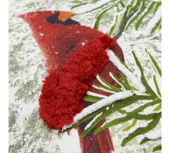 Подушка декоративная Tkano с рисунком Northern cardinal New Year Essential, 45x45 см TK23-CU0013