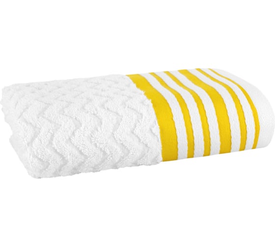 Полотенце махровое TAC LINE, 50x90, 500 г/м2 YELLOW, белый,  желтый 2786-21403