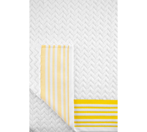 Полотенце махровое TAC LINE, 50x90, 500 г/м2 YELLOW, белый,  желтый 2786-21403
