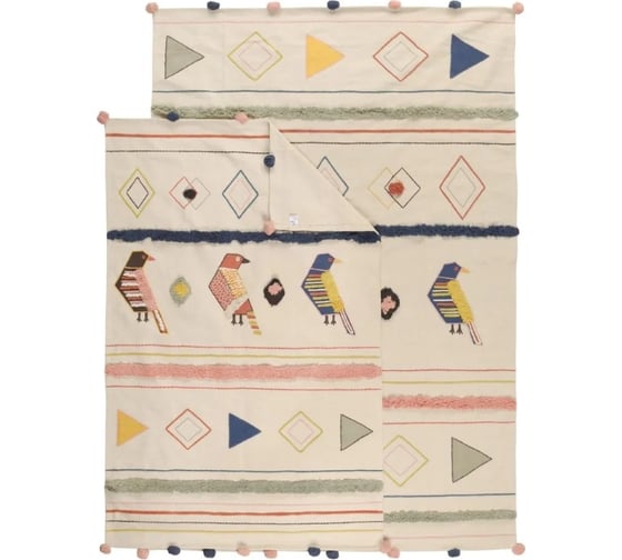 Ковер Tkano из хлопка в этническом стиле с орнаментом Птицы Ethnic, 160x230 см TK20-DR0002
