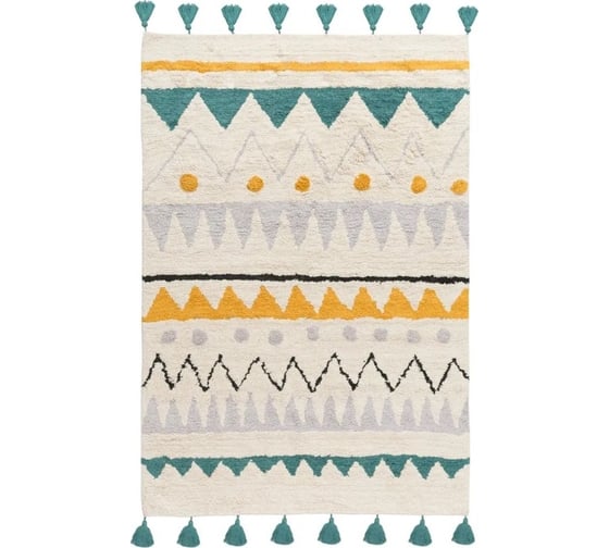 Ковер Tkano из хлопка с контрастным этническим орнаментом Ethnic, 120x180 см TK21-DR0004