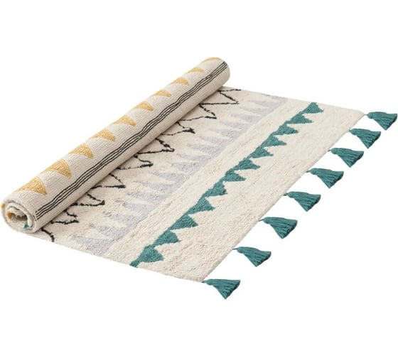 Ковер Tkano из хлопка с контрастным этническим орнаментом Ethnic, 120x180 см TK21-DR0004