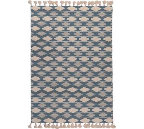 Ковер Tkano из хлопка синего цвета Argyle Ethnic, 160x230 см TK20-DR0038