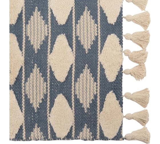 Ковер Tkano из хлопка синего цвета Argyle Ethnic, 160x230 см TK20-DR0038